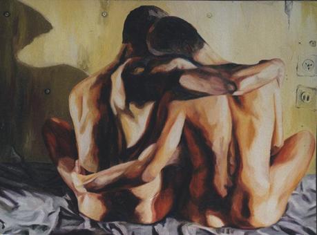 gay art homosexual paintings men hugs nude naked by shharc