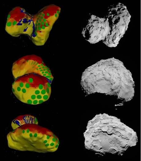 ESA Rosetta: 67P possibili siti di atterraggio