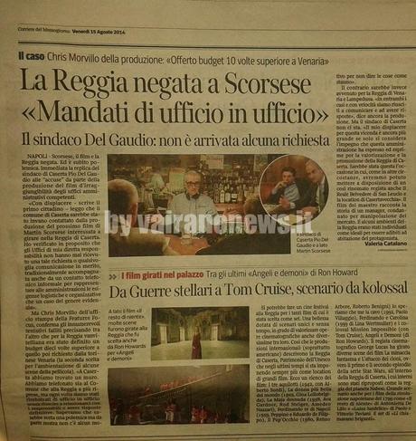 Il Corriere del Mezzogiorno cancella la bufala sulla Reggia di Caserta e Scorsese