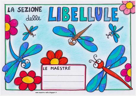 sezione delle libellule, delle lumache, delle crisalidi, delle api e delle farfalle