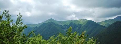 Sa sinistra, il poggio delle Ignude, il monte Gannaio e il passo del Cancellino (visti dal monte Orsigna)