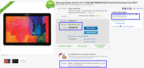 Offerta speciale Samsung Galaxy Tab Pro 12.2: ricondizionato e disponibile a circa 280 euro