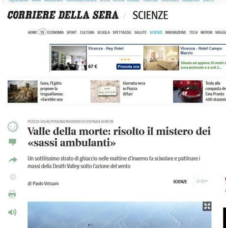 Per la serie “come ti riciclo la notizia” Corriere.it (S)parla della Death Valley