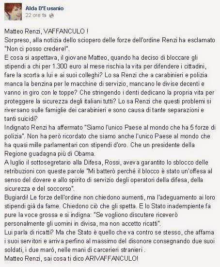 D'Eusanio con un coltello in mano: Alda si scalda