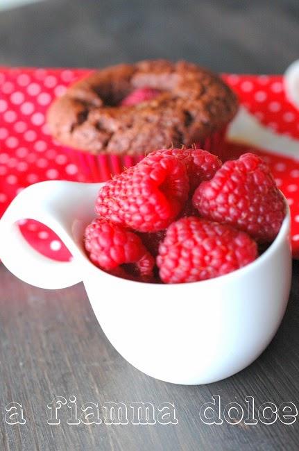 Muffins vegan al cioccolato e lamponi