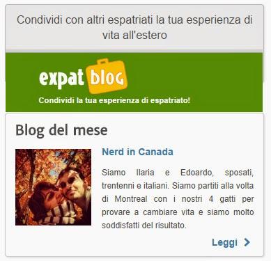 Nerd in Canada è Blog del Mese di Settembre su Expat-Blog.com :)