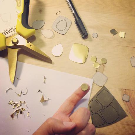Behind the scenes of the Summer 2014 collection. Making brass jewelry {WIP}
