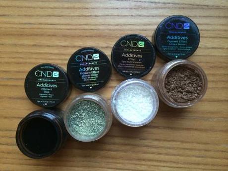 CND Additives Shellac | Nail Art per Smalto Semipermanente Black, Emerald Mirage, Spectrum Shimmer, Antique Bronze Pigment