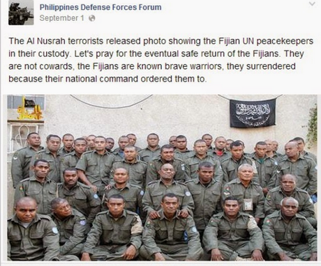 Soldati Fiji prigionieri di Al Nusra