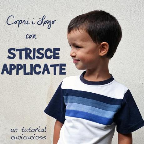 Come coprire un logo sui vestiti con strisce applicate Tutorial refashion: Come coprire un logo sui vestiti con strisce applicate