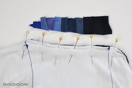 Come coprire un logo sui vestiti con strisce applicate Refashioning Tutorial: How to cover up logos on clothes with applique stripes