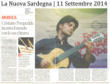 ARTICOLO La Nuova Sardegna - 11 09 2014