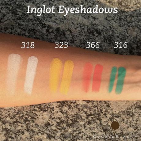 Swatches Ombretti Inglot 2/2: colori accesi inglot-swatches-color8