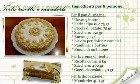 Torta con crema di ricotta e mandorle