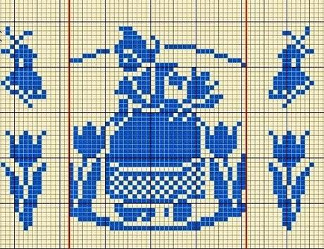 Tanti schemi  a punto croce in blu Delft