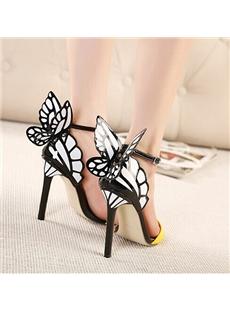 Beautiful Open Toe Stiletto Heel Butterfly Ankle Strap Sandals
