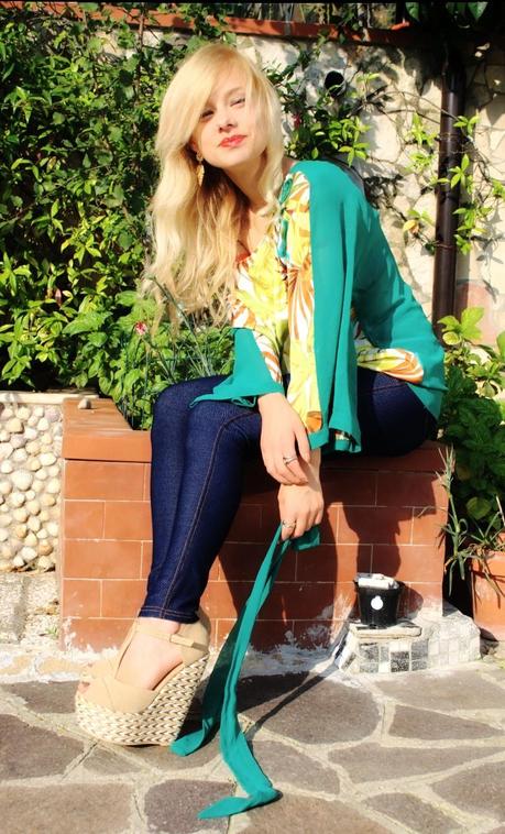blouse Camomilla Italia outfit jeans zeppe outfit petite fashion bloggers Teresa Morone theFashiondiet