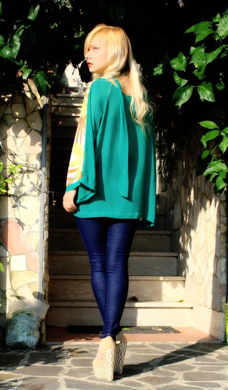 blouse Camomilla Italia outfit jeans zeppe outfit petite fashion bloggers Teresa Morone theFashiondiet