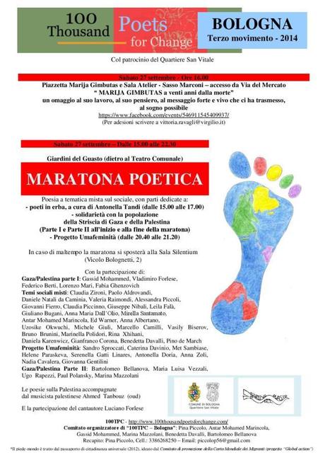 maratona poetica, 100th poets for change, il golem femmina, 