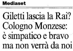 Mediaset smentisce l’arrivo di Massimo Giletti nel pomeriggio di Canale 5
