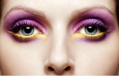 Trucco viola e giallo