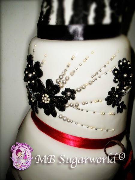 Black & White Wonky Wedding cake