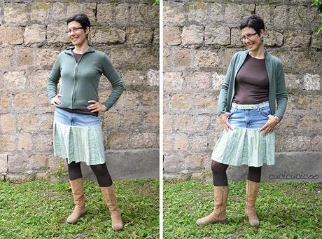 Refashion Tutorial: Make a box pleated skirt from jeans and sheets