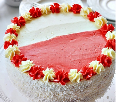 Torta bianco e rosso