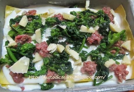 Lasagna broccoli e salsiccia