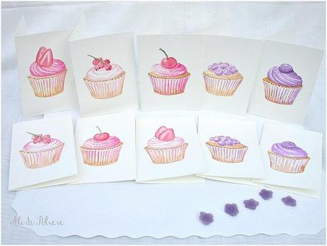 Inviti di per una festa di compleanno: i cupcakes alla frutta Inviti di per una festa di compleanno: i cupcakes alla frutta