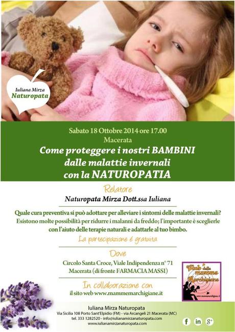 Come proteggere i nostri bambini dalle malattie invernali con la Naturopatia: incontro a Macerata
