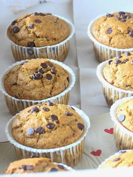 Pumpkin, spelt and oats muffins