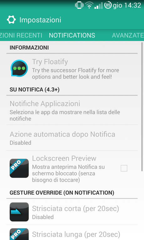 Tutto a portata di swipe con SideControl Impostazioni 1 SideControl