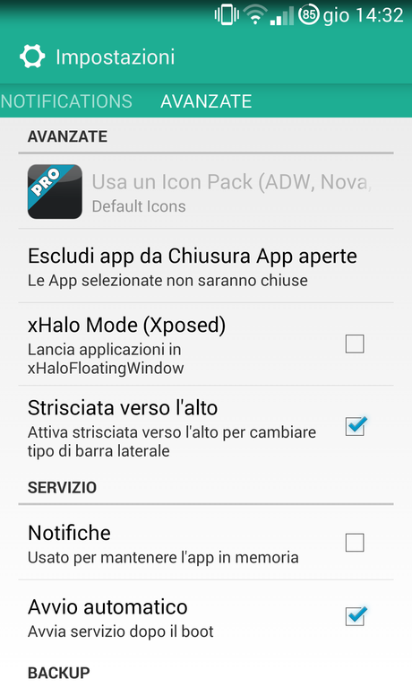 Tutto a portata di swipe con SideControl Impostazioni 2 SideControl