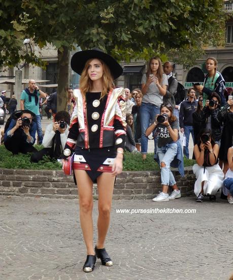 Arco della Pace outside Roberto Cavalli fashionshow / MFW Street style