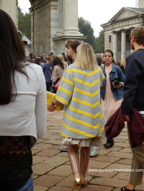 Arco della Pace outside Roberto Cavalli fashionshow / MFW Street style