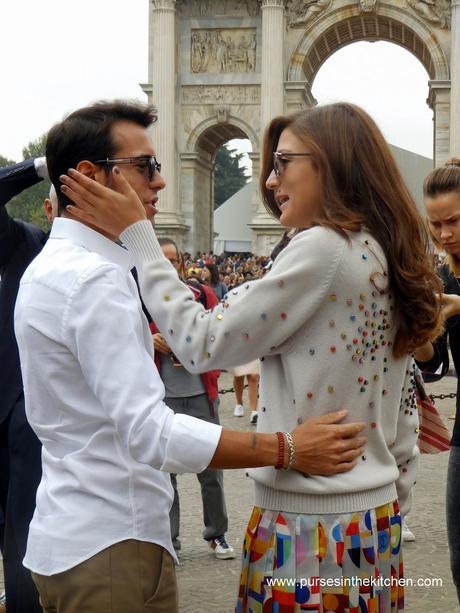 Arco della Pace outside Roberto Cavalli fashionshow / MFW Street style