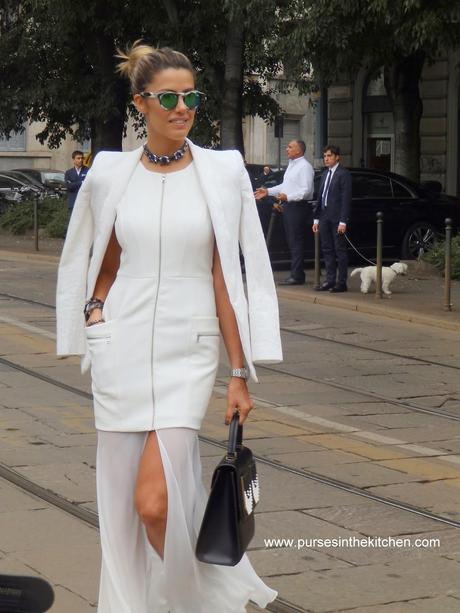 Arco della Pace outside Roberto Cavalli fashionshow / MFW Street style