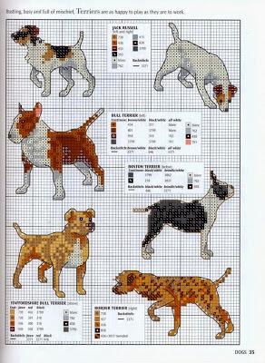 Grande raccolta di schemi a punto croce a tema cani