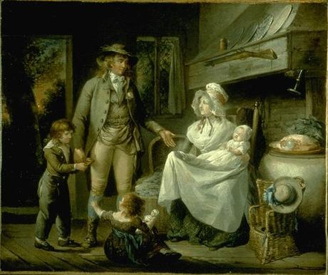Georgian Era refinement and simplicity in George Morland's painting.