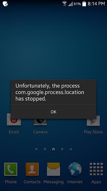 Errore il processo com.google.process.location è stato arrestato