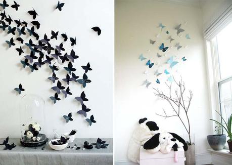 Idee per decorare le pareti - le farfalle