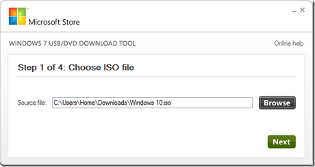 USB-DVD Download Tool - Windows 10 - 1