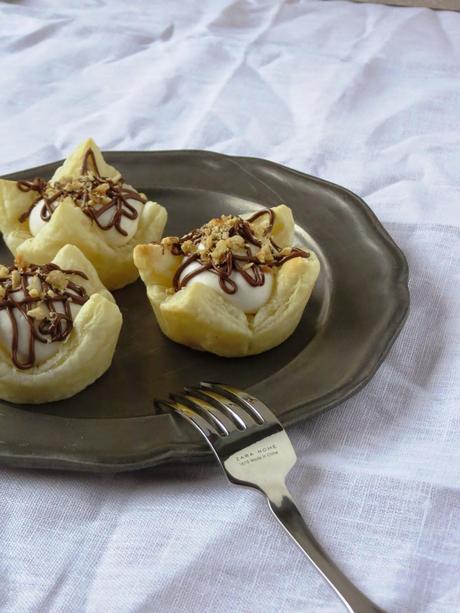 Cestini al mascarpone veg e crema di nocciole