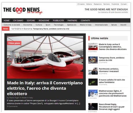 The Good News are not enough: la  testata editoriale di sole buone notizie