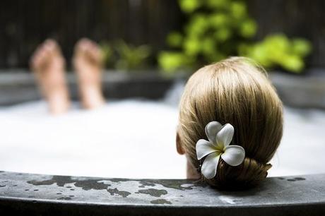 Relaxing in jacuzzi