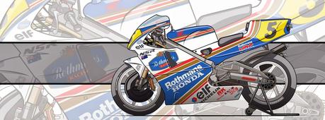 Motorcycle Art - Honda NSR 500 1991 by Evan DeCiren