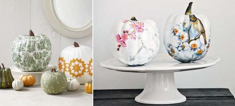 10 idee per decorare le zucche di Halloween - il decoupage