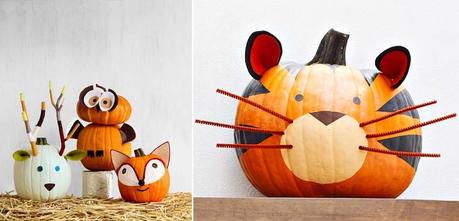 10 idee per decorare le zucche di Halloween - gli animali