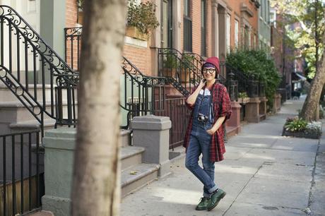 Smilingischic - Greenwich Village - New York-1001, street style, Fuji, , Dr Martens basse, Camicia Tartan, grunge style